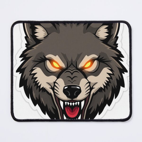 Item preview, Fierce Wolf Head with Glowing Eyes Sticker | designed and sold by redblink store.