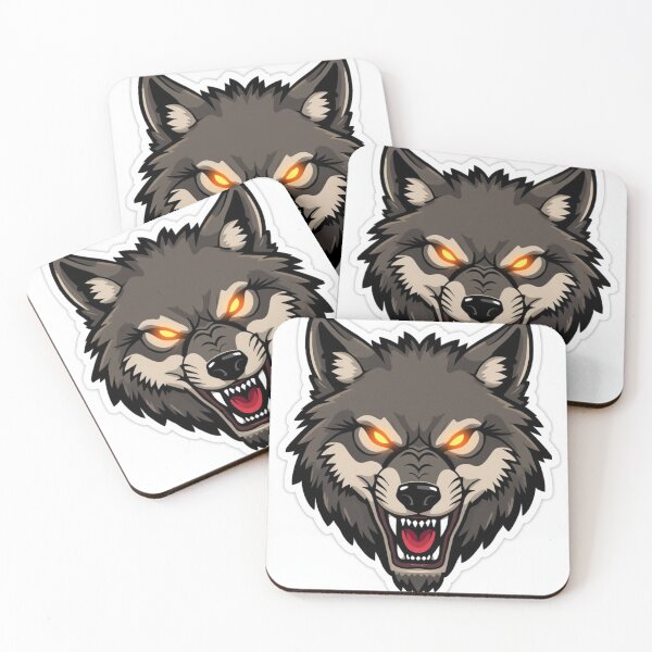 Item preview, Fierce Wolf Head with Glowing Eyes Sticker | designed and sold by redblink store.