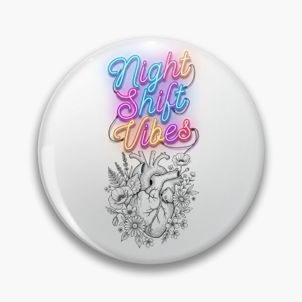 Item preview, Night Shift Vibes Nurse Medical Anatomical Heart Floral designed and sold by PictoVibe.