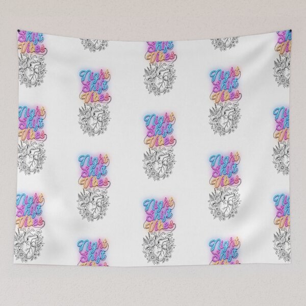 Item preview, Night Shift Vibes Nurse Medical Anatomical Heart Floral designed and sold by PictoVibe.