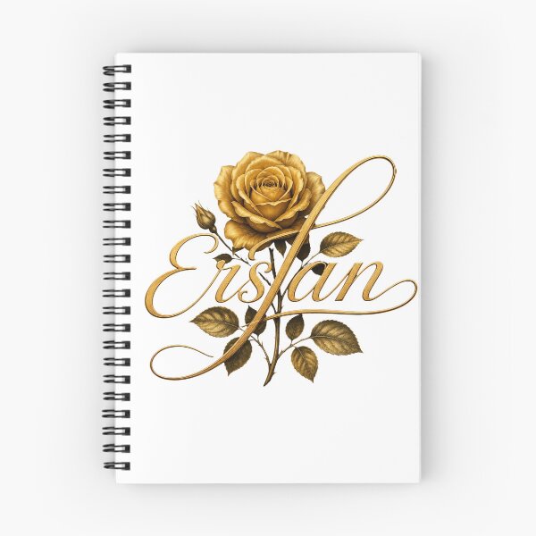 Item preview, Ersan Golden Rose Monogram – Luxury Floral Name Art on Black Background designed and sold by Joyfulfabric.