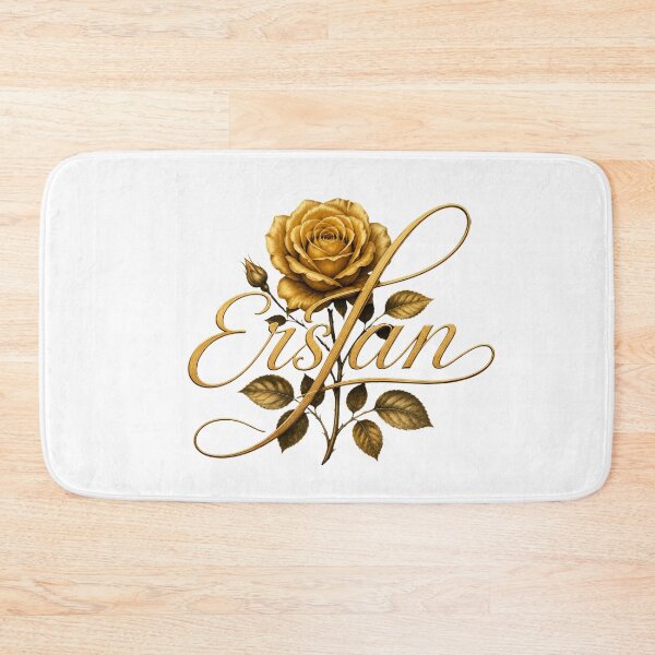 Item preview, Ersan Golden Rose Monogram – Luxury Floral Name Art on Black Background designed and sold by Joyfulfabric.