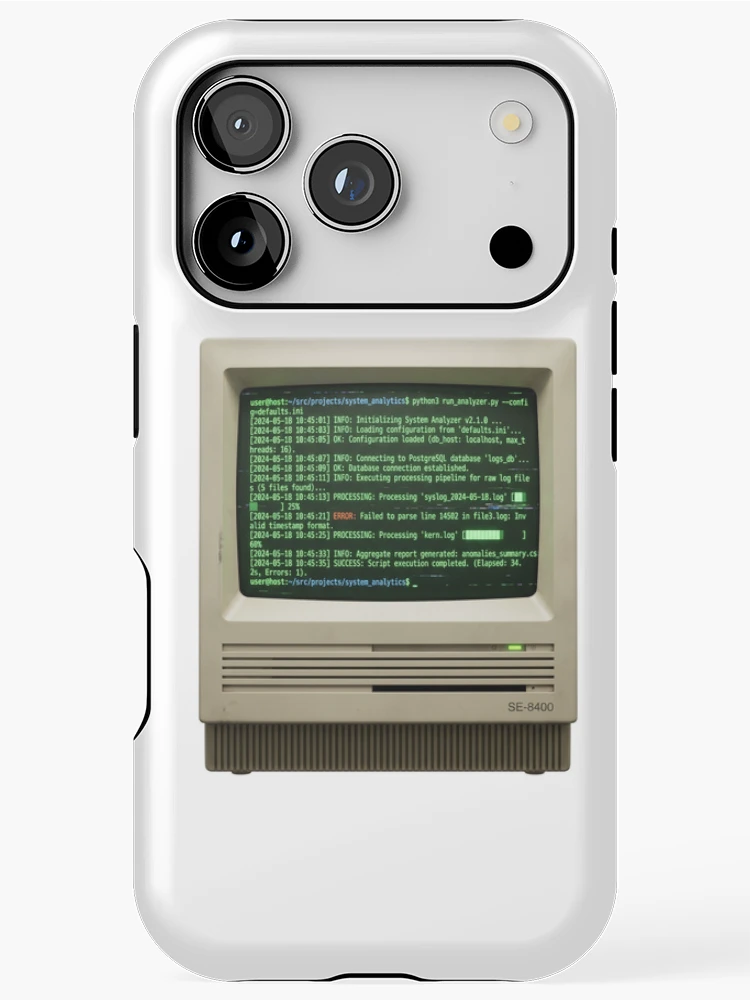 Thumbnail 1 of 4, iPhone Case, Python Programmer Terminal Script Automated Code Glitch IT designed and sold by PictoVibe.