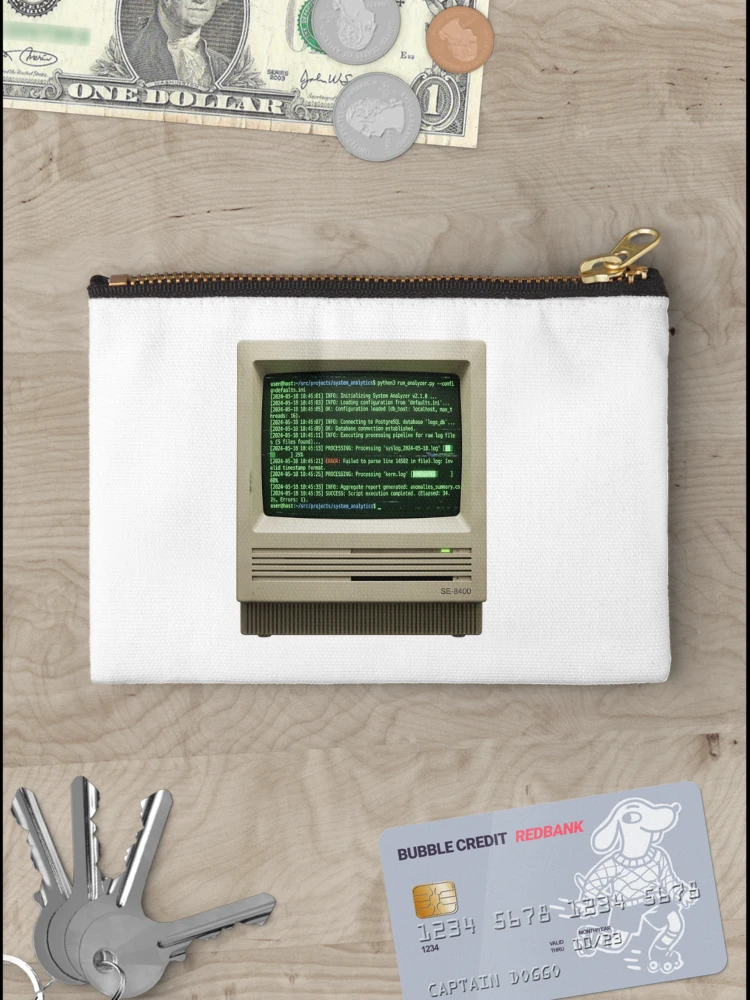 Thumbnail 3 of 4, Zipper Pouch, Python Programmer Terminal Script Automated Code Glitch IT designed and sold by PictoVibe.