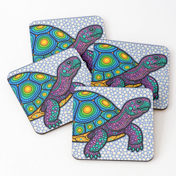 Item preview, Sea Turtle — Colorful Dotwork Pop Art | Vibrant Pointillist Ocean Illustration designed and sold by  Ojo de Lilith.