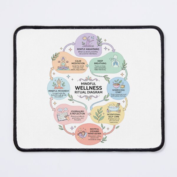 Item preview, Mental Health Yoga Studio Wellness Ritual Affirmation Diagram designed and sold by PictoVibe.