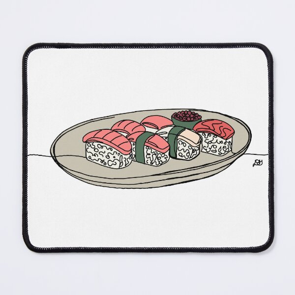 Item preview, Sushi Japanese Food Line Art Print designed and sold by Evil B Creative.