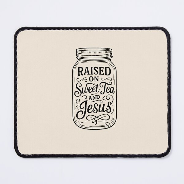 Item preview, Raised On Sweet Tea And Jesus Shirt | Southern Farmhouse Faith Tee | Rustic Country Christian Design designed and sold by Little Foot Farm Merch Shop.