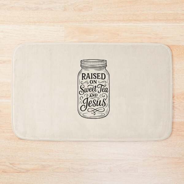 Item preview, Raised On Sweet Tea And Jesus Shirt | Southern Farmhouse Faith Tee | Rustic Country Christian Design designed and sold by Little Foot Farm Merch Shop.