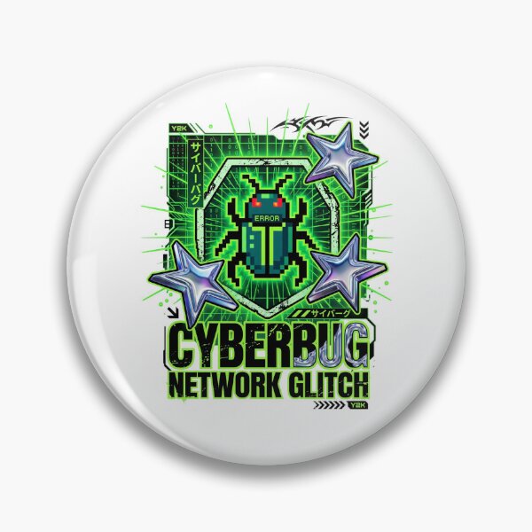 Item preview, Y2K Bug Early Internet Techno Matrix Liquid Chrome Retro designed and sold by PictoVibe.