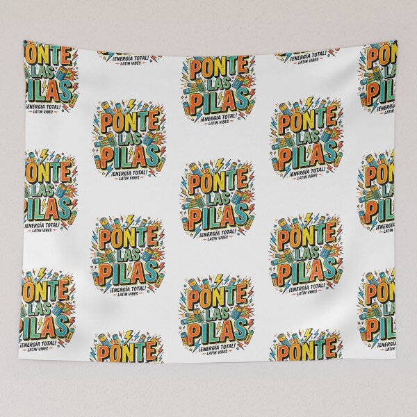 Item preview, Ponte Las Pilas Retro Spanish Motivational Quote Pop Art designed and sold by PictoVibe.