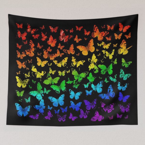 Item preview, Rainbow Butterfly Garden | Vibrant Neon Pattern designed and sold by Rawafi Art Studio.