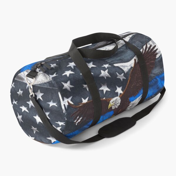 Item preview, Thin Blue Line Flag with Eagle designed and sold by Cora Worthington Art.