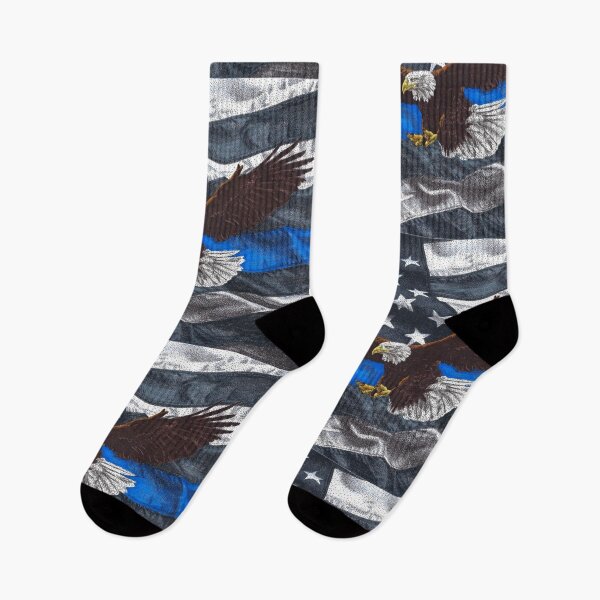 Item preview, Thin Blue Line Flag with Eagle designed and sold by Cora Worthington Art.