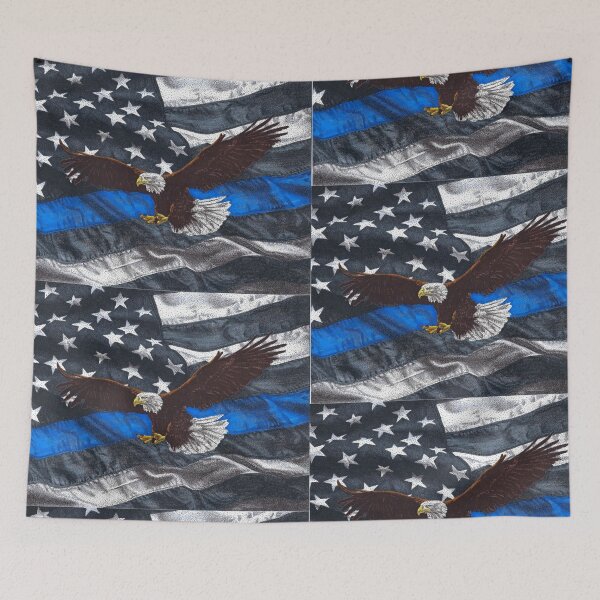 Item preview, Thin Blue Line Flag with Eagle designed and sold by Cora Worthington Art.