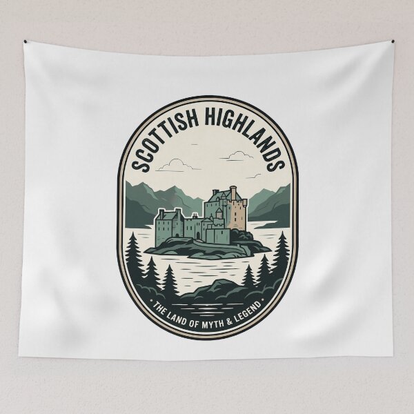 Item preview, Scottish Highlands Vintage Castle Loch Travel Badge designed and sold by k3rstman1.