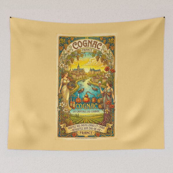 Item preview, Cognac, France Art Nouveau Poster designed and sold by travelwitheric.