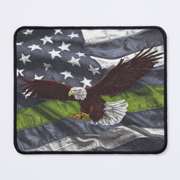 Item preview, Thin Green Line Flag with Eagle designed and sold by Cora Worthington Art.
