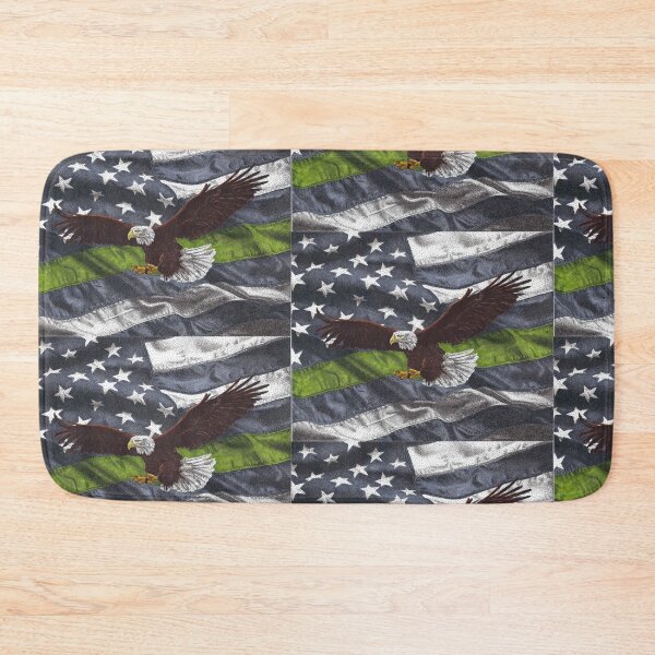 Item preview, Thin Green Line Flag with Eagle designed and sold by Cora Worthington Art.