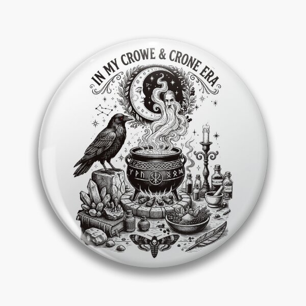Item preview, in My Crone Era Gothic Raven Crystal Pagan Moon Witch  designed and sold by gear-posters.