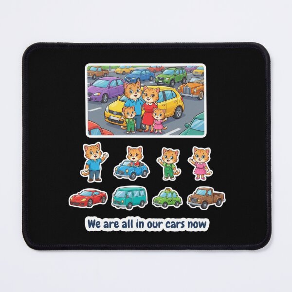 Item preview, Cute Cat Family Car Sticker Sheet — We Are All In Our Cars Now designed and sold by Yasmine Mohammed.