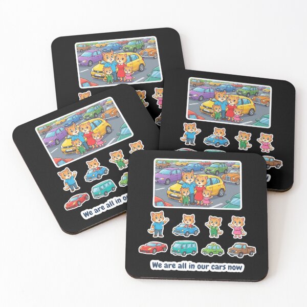Item preview, Cute Cat Family Car Sticker Sheet — We Are All In Our Cars Now designed and sold by Yasmine Mohammed.
