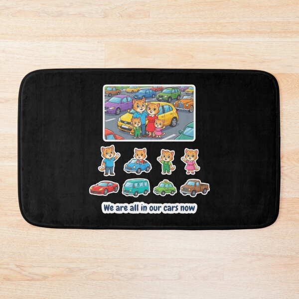 Item preview, Cute Cat Family Car Sticker Sheet — We Are All In Our Cars Now designed and sold by Yasmine Mohammed.