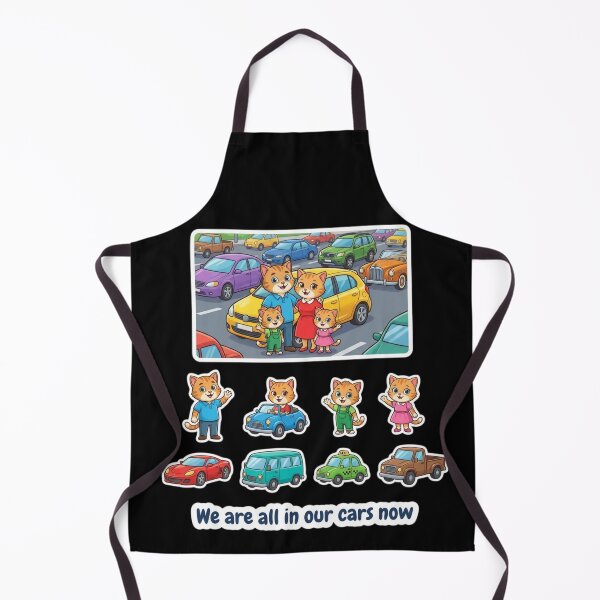 Item preview, Cute Cat Family Car Sticker Sheet — We Are All In Our Cars Now designed and sold by Yasmine Mohammed.