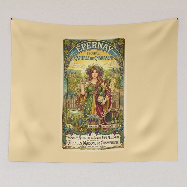 Item preview, Épernay, France Art Nouveau Poster designed and sold by travelwitheric.