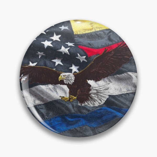 Item preview, First Responder Flag with Eagle designed and sold by Cora Worthington Art.
