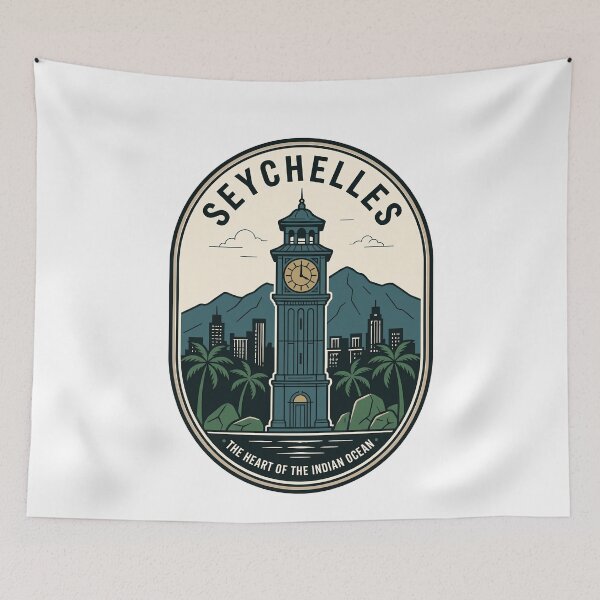 Item preview, Victoria Seychelles Clocktower Vintage Travel Badge designed and sold by k3rstman1.