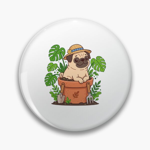 Item preview, Pug Gardening Society Cute Plant Parent Crazy Dog Lady designed and sold by PictoVibe.