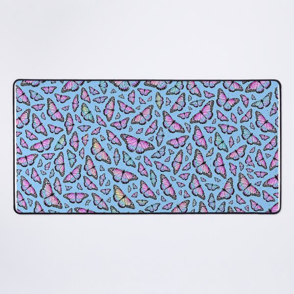 Item preview, Holographic Pastel Sunset Butterflies Print on Blue designed and sold by BeJolley.