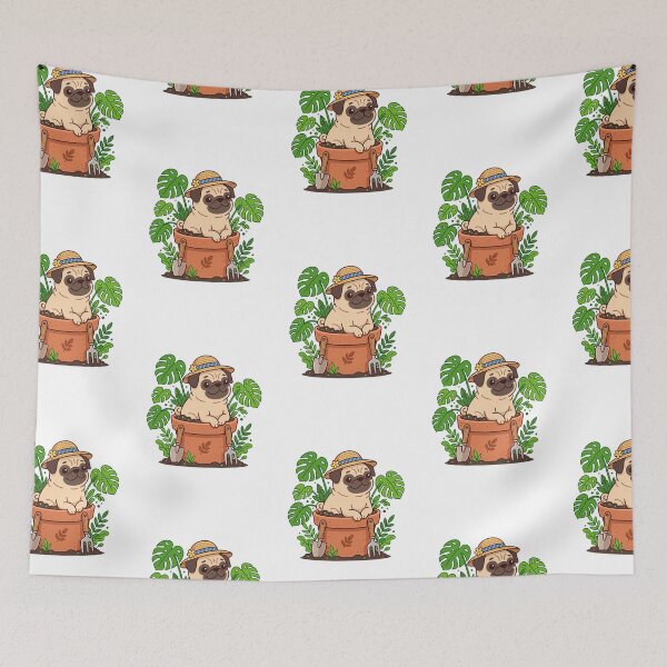 Item preview, Pug Gardening Society Cute Plant Parent Crazy Dog Lady designed and sold by PictoVibe.