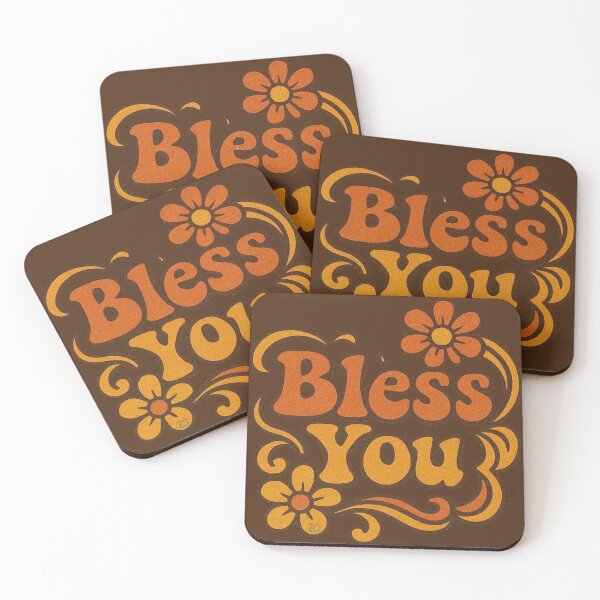 Item preview, Retro Groovy Bless You Floral Typography designed and sold by CAutumnTrapp.