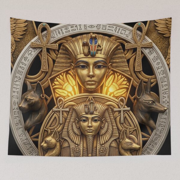 Item preview, Ancient Egyptian Gods and Pharaohs | Anubis Bastet Sacred Symbols Art designed and sold by Queen Cleopatra.