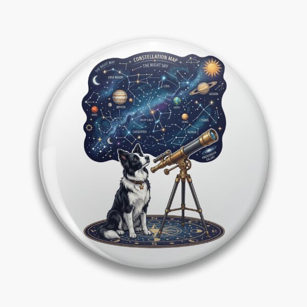 Item preview, Border Collie Astronomy Club Stargazing Space Geek Dog designed and sold by PictoVibe.