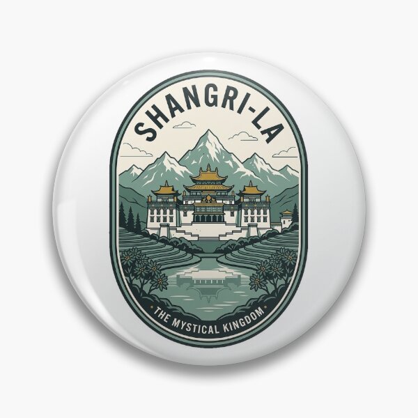 Item preview, Shangri-La Mystical Kingdom Himalayan Landscape Travel Badge designed and sold by k3rstman1.