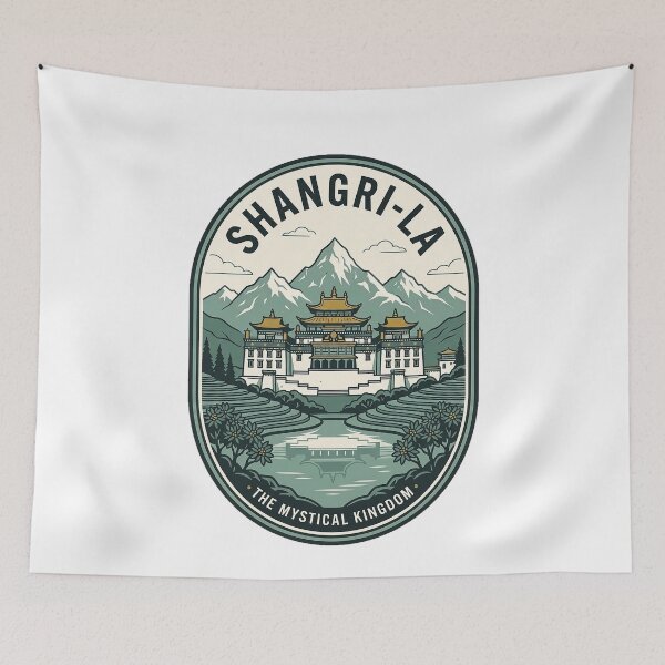 Item preview, Shangri-La Mystical Kingdom Himalayan Landscape Travel Badge designed and sold by k3rstman1.