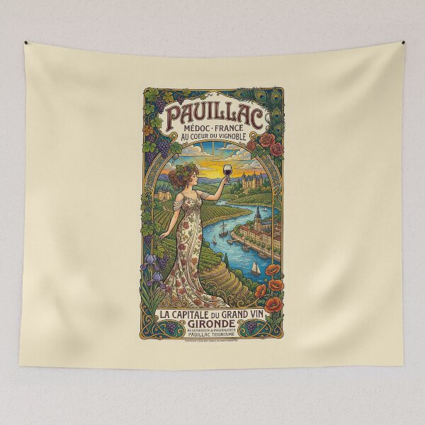 Item preview, Pauillac, France Art Nouveau Poster designed and sold by travelwitheric.