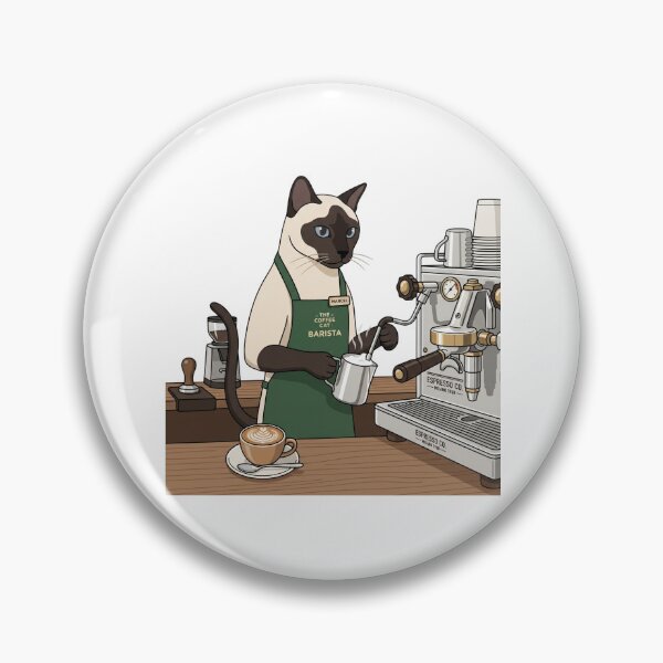 Item preview, Siamese Cat Barista Coffee Espresso Cafe Caffeine Lover designed and sold by PictoVibe.