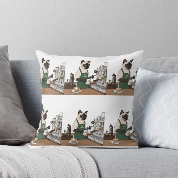 Item preview, Siamese Cat Barista Coffee Espresso Cafe Caffeine Lover designed and sold by PictoVibe.