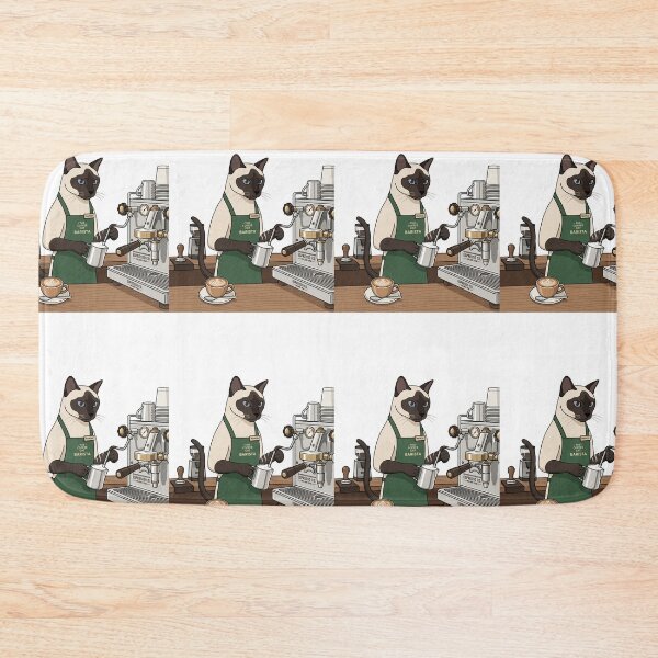Item preview, Siamese Cat Barista Coffee Espresso Cafe Caffeine Lover designed and sold by PictoVibe.