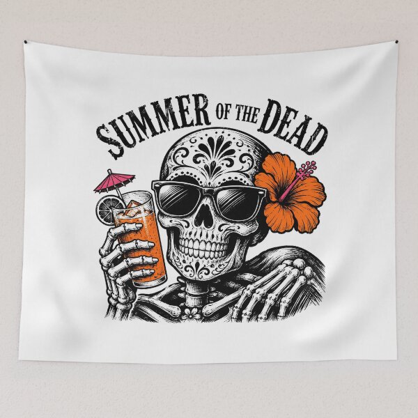 Item preview, Tropical Goth Skeleton Summer Sugar Skull Beach Drink designed and sold by chattsuede.