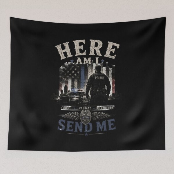 Item preview, Thin Blue Line Police Officer Service Before Self Patriotic designed and sold by MotleyMethod.