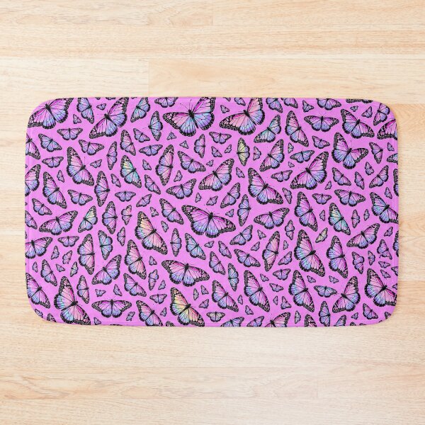 Item preview, Holographic Pastel Sunset Butterflies Print on Pink designed and sold by BeJolley.