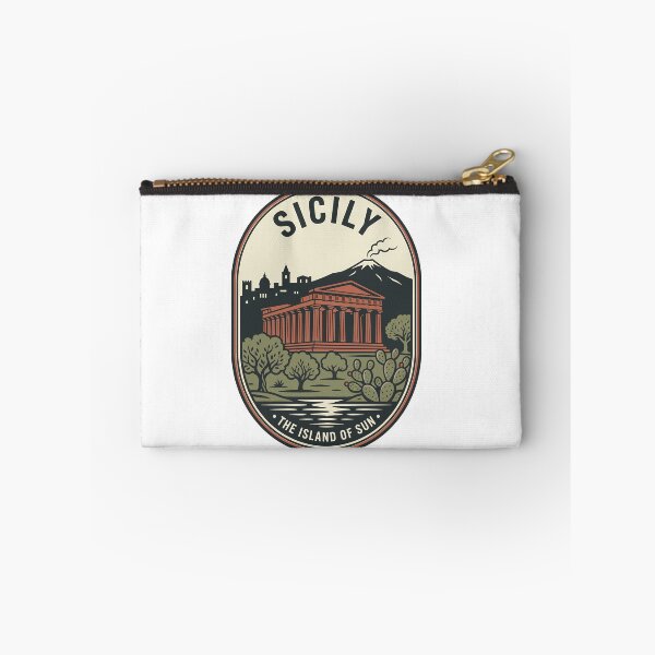 Item preview, Vintage Sicily Mount Etna Greek Temple Badge designed and sold by k3rstman1.