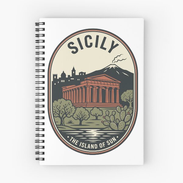 Item preview, Vintage Sicily Mount Etna Greek Temple Badge designed and sold by k3rstman1.