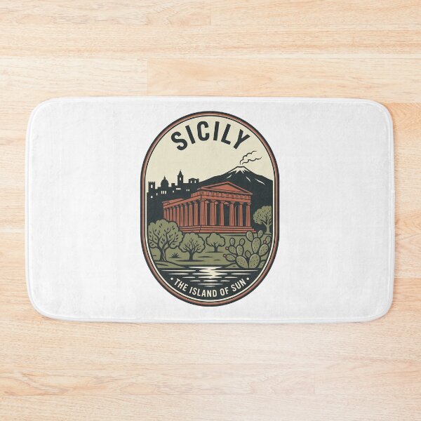 Item preview, Vintage Sicily Mount Etna Greek Temple Badge designed and sold by k3rstman1.