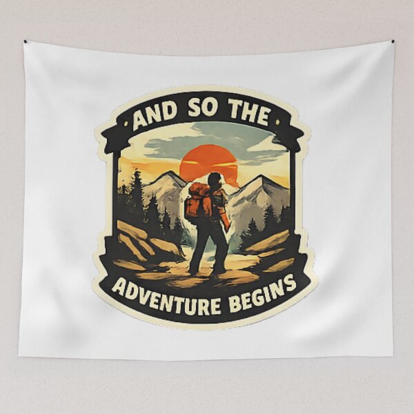 Item preview, And So The Adventure Begins – Vintage Hiking & Mountain Explorer Design designed and sold by vansaidshop ⭐⭐⭐⭐⭐.